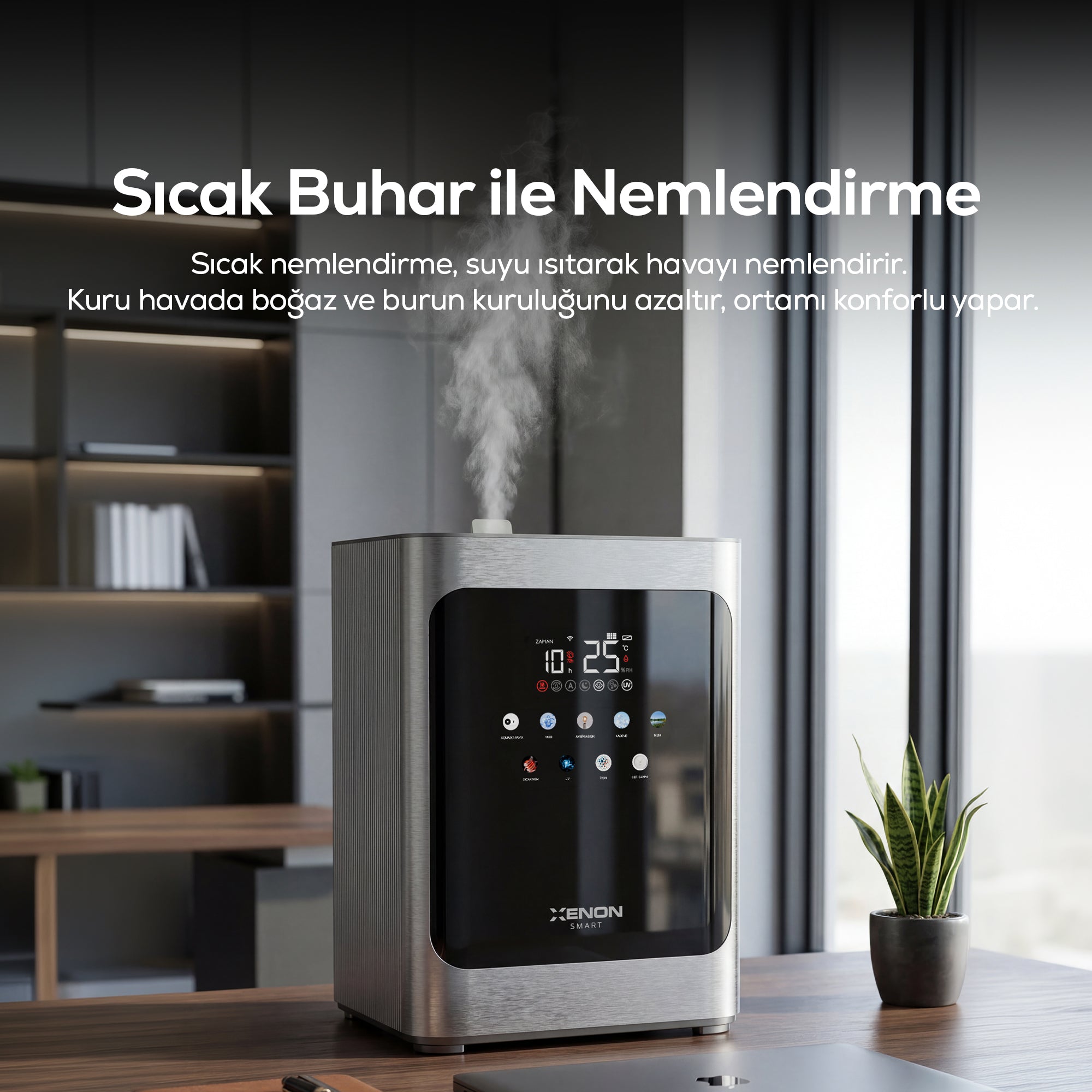 Akıllı Hava Nemlendirici Pure | Sıcak & Soğuk Buhar, 4.8L, UV + Plazma, Wi-Fi, 38dB Sessiz (X7452 )