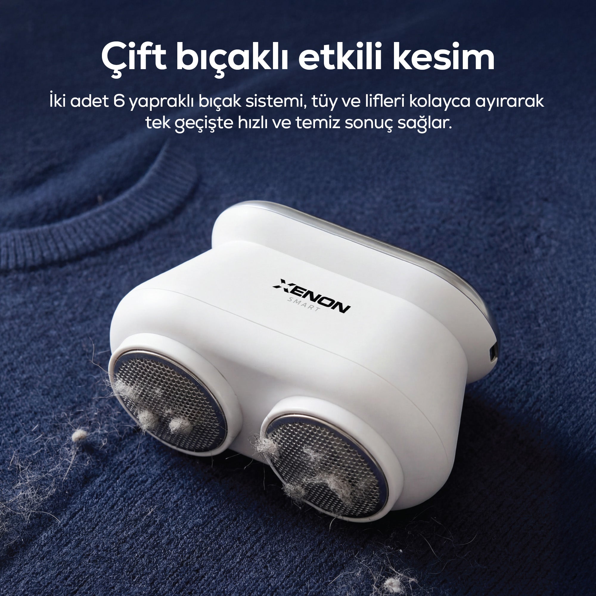 Tüy Toplama Tiftik Makinesi | 7200 RPM, 3 Kademe, Çift 6 Bıçaklı