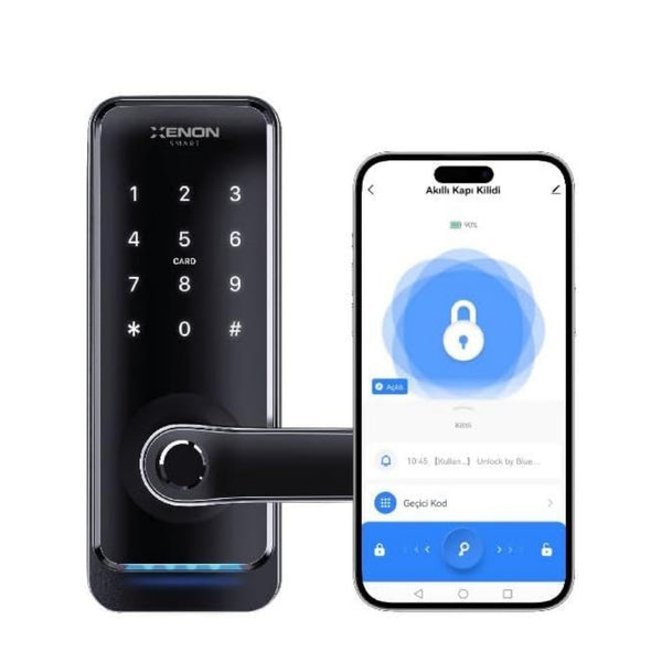 Akıllı Kapı Kilidi | Parmak İzli, Şifreli, Bluetooth Gateway Uyumlu, Siyah (X8056)