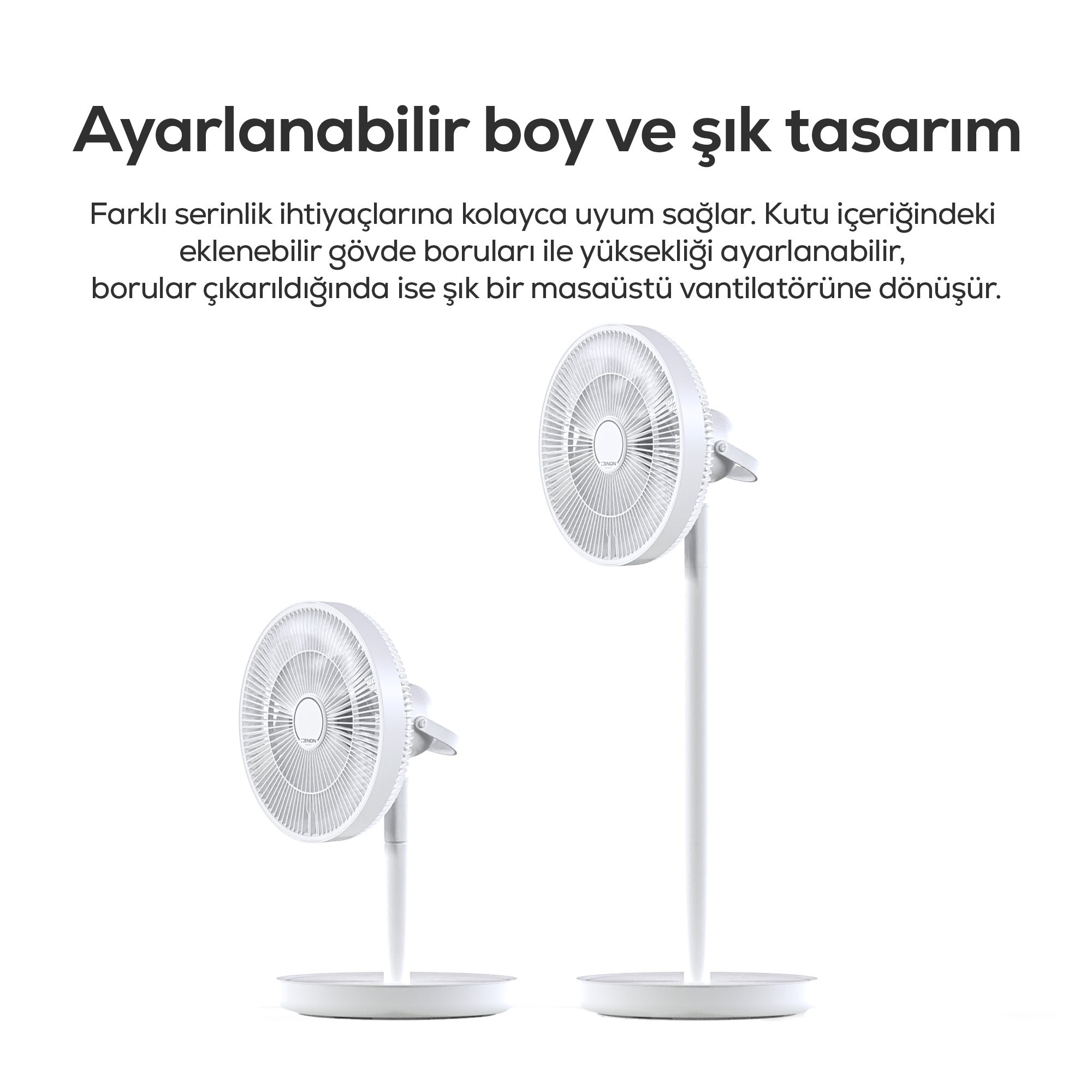 Taşınabilir Vantilatör | 6000 mAh, Bataryalı, Kumandalı, Otomatik Salınım, Boy Ayarlı (X7435)