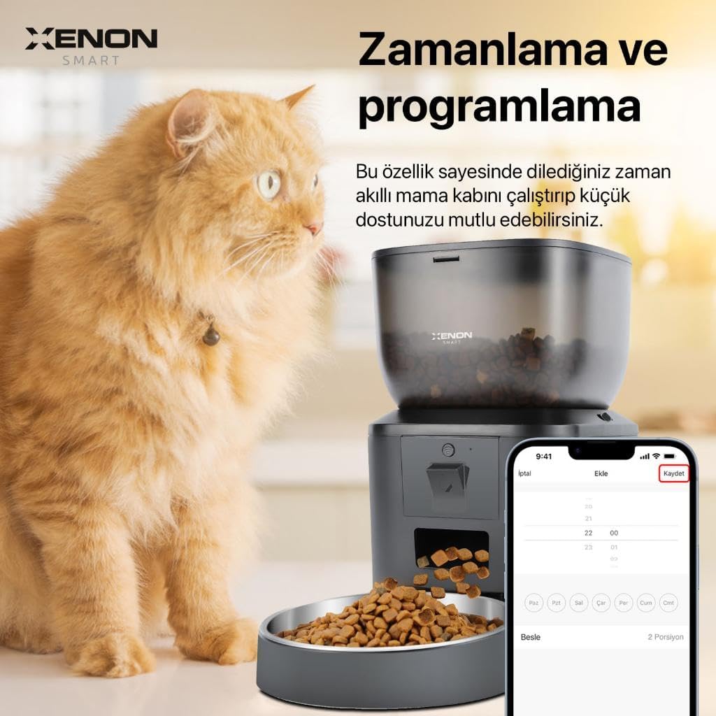 Akıllı Otomatik Kedi Mama Kabı Siyah