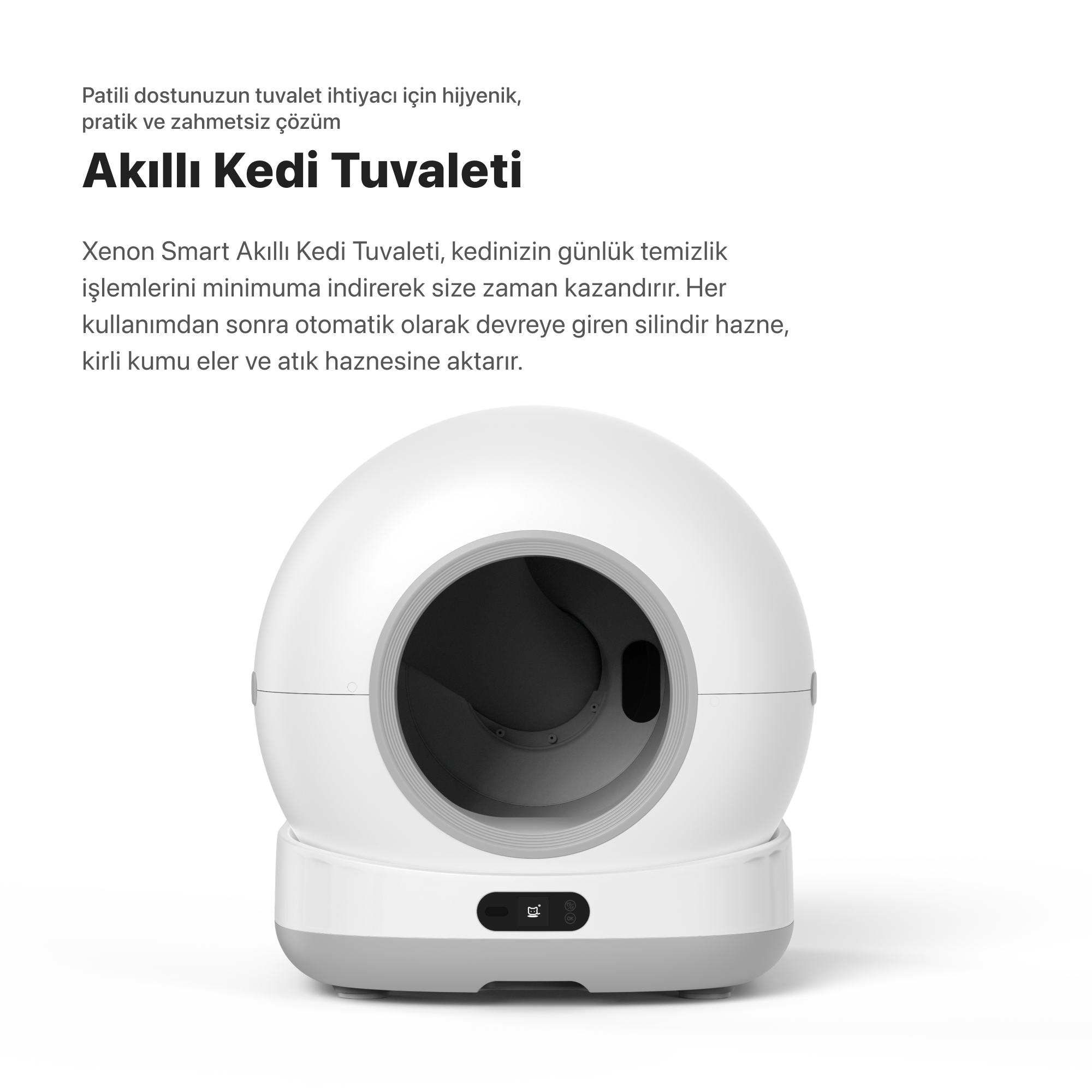 Akıllı Kedi Tuvaleti, Mama Kabı ve Kablosuz Su Pınarı 4'lü Pet Ürünleri Seti