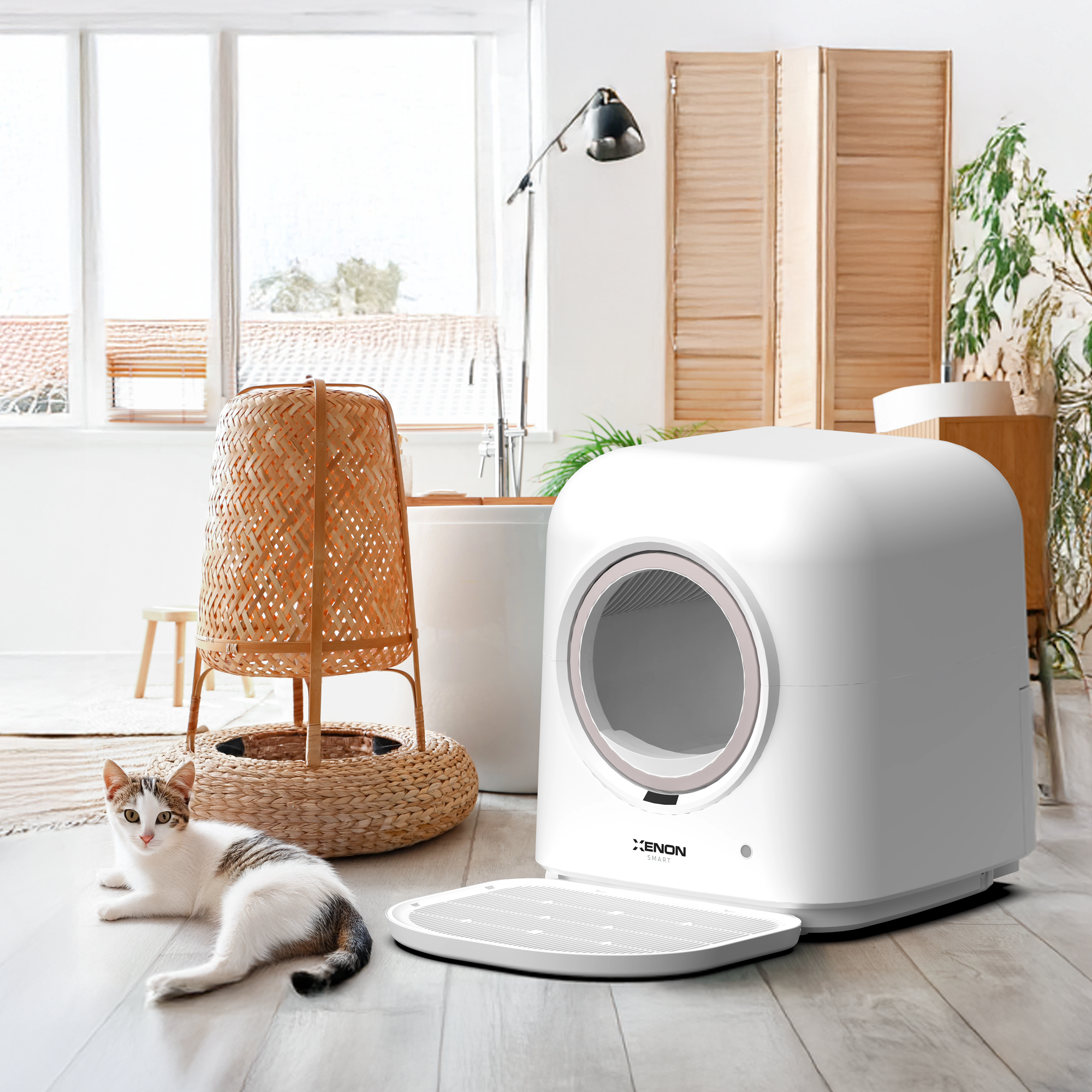 Akıllı Kedi Tuvaleti, Çift Kaseli Mama Kabı ve Çelik Su Pınarı 4'lü Pet Ürünleri Seti