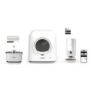 Akıllı Kedi Tuvaleti, Çelik Mama Kabı ve Akıllı Bataryalı Su Pınarı 4'lü Pet Seti