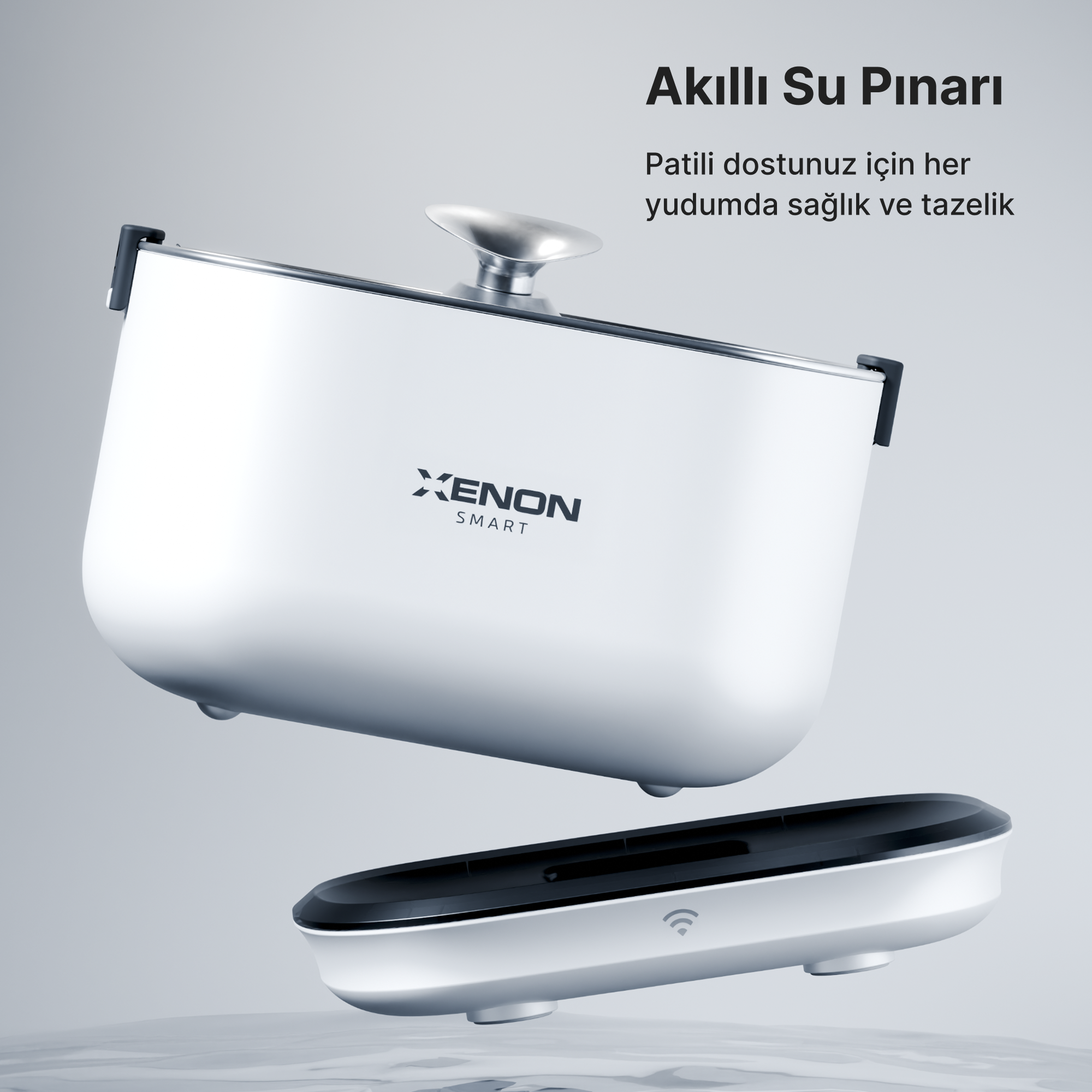 Akıllı Kedi Tuvaleti, Çelik Mama Kabı ve Akıllı Bataryalı Su Pınarı 4'lü Pet Seti