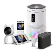 Akıllı Bebek Kamerası Hava Temizleyici (Gece Lambalı) Beyaz Gürültü (Siyah) Pış Pış Sesi Uyku Arkadaşı ve RGB Ampul Seti