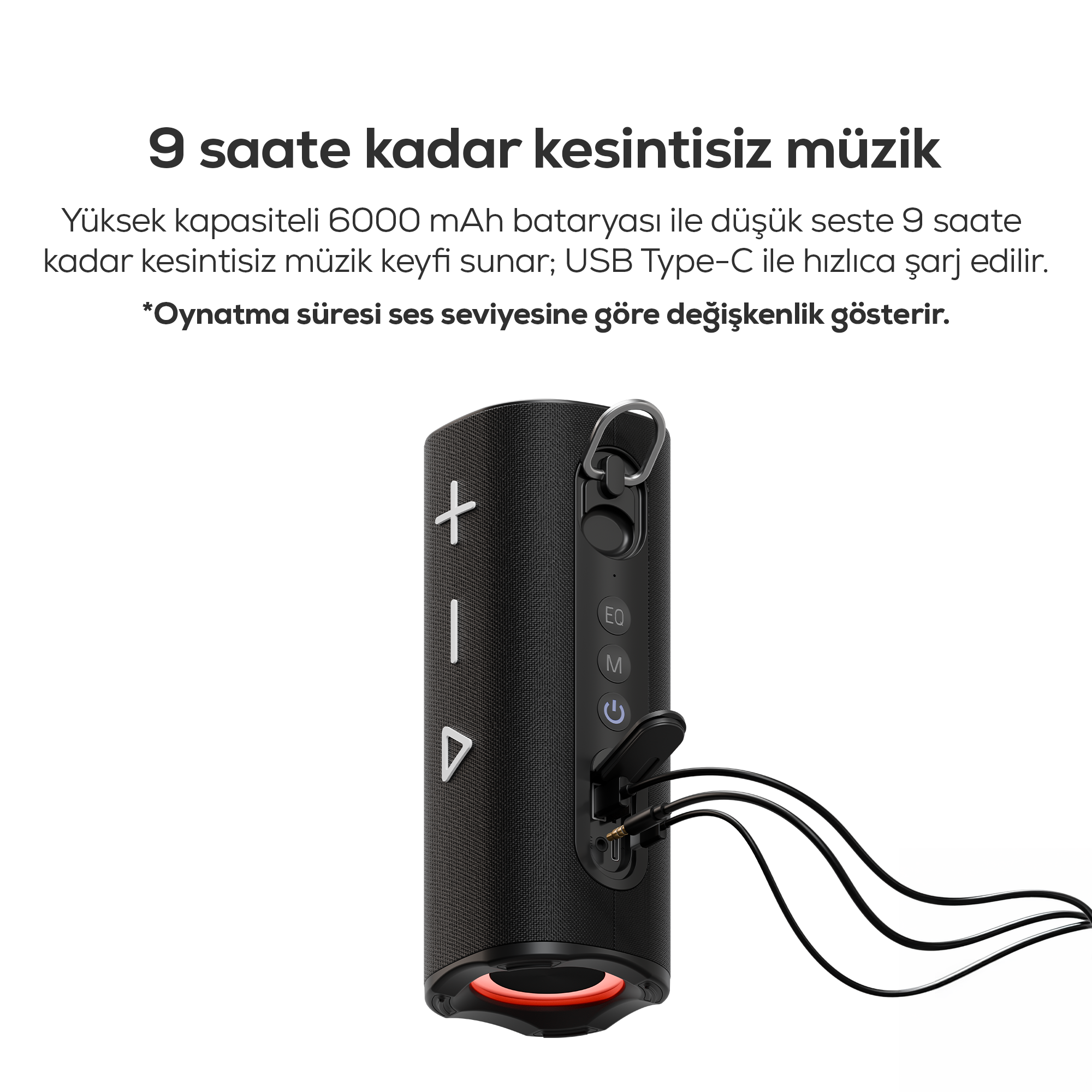 Obli 6 Bluetooth Hoparlör | 50W RMS, Işıklı, 6000 mAh, TWS, IPX4, BT 5.3 (X6706)
