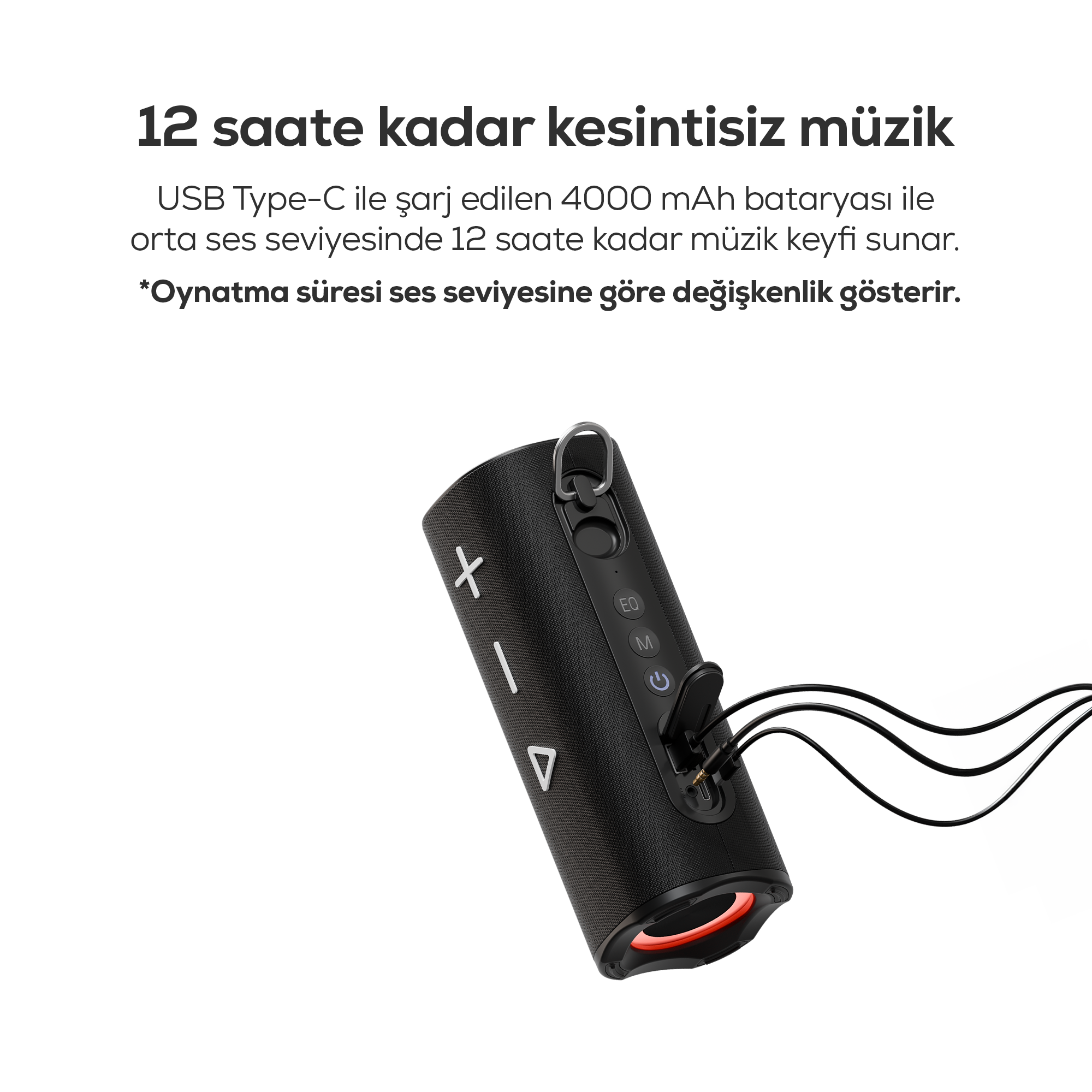 Obli 4 Bluetooth Hoparlör | 30W RMS, Işıklı, 4000 mAh, TWS, IPX4, BT 5.3 (X6705)