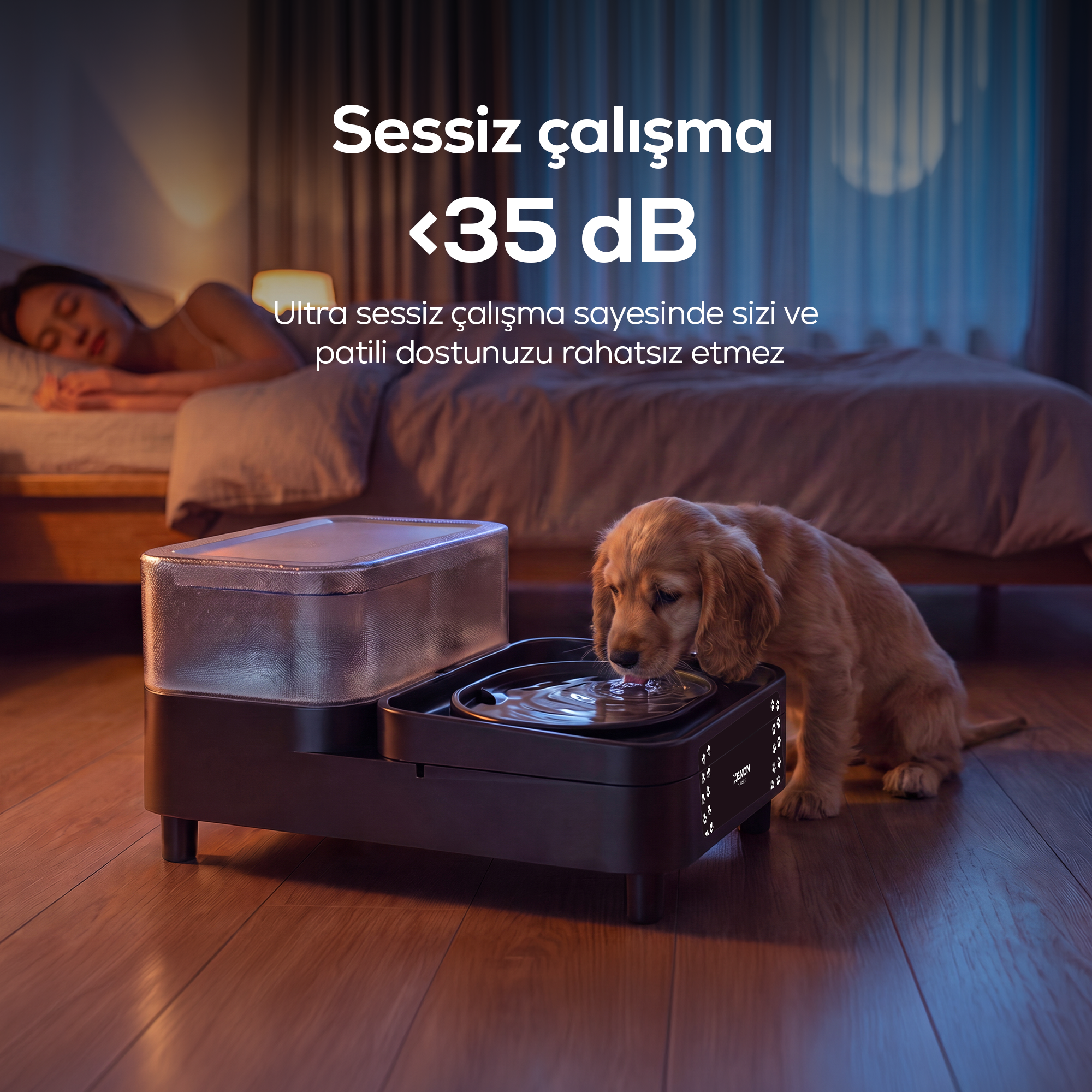 Akıllı Kedi ve Köpek Su Pınarı | 6.5L + 1.5L, WİFİ, Otomatik, Çoklu Filtreli (X8656)