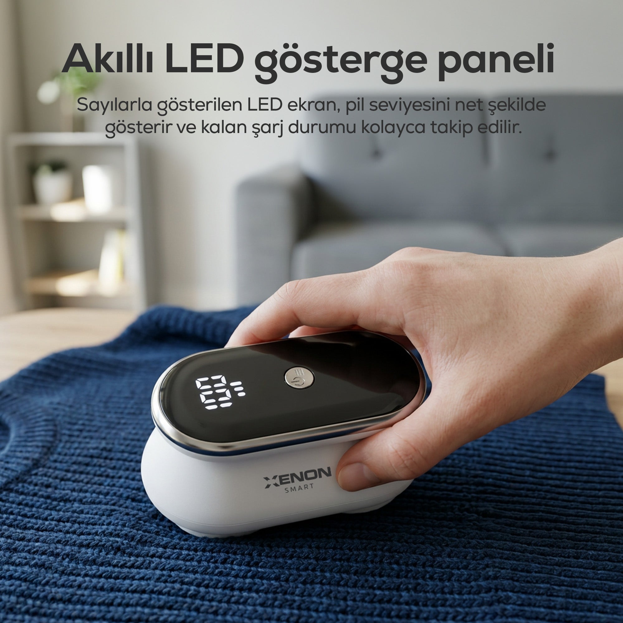 Tüy Toplama Tiftik Makinesi | 7200 RPM, 3 Kademe, Çift 6 Bıçaklı, LED Ekran, USB-C, 1800 mAh (X6175)