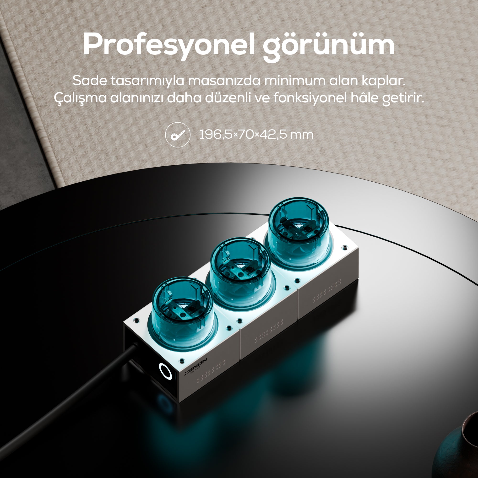 Masaüstü Priz Hızlı Şarj İstasyonu 7 in 1 | 3x 4000W AC, 140W 3xUSB-C, 1 USB-A, 100W Kablo (X6424)