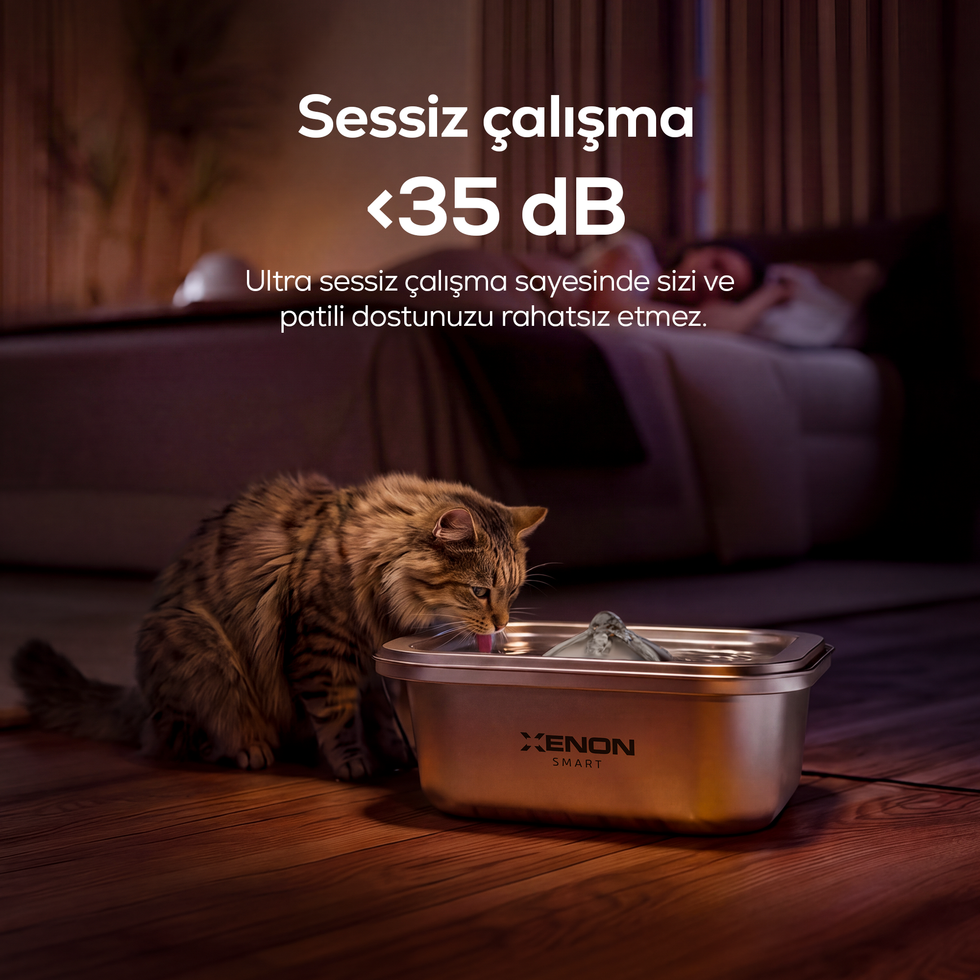 Kedi Su Pınarı | Çelik, Akıllı, 3L, Ultra Sessiz, Mobil Kontrol Destekli, Kedi Çeşmesi (X8651)
