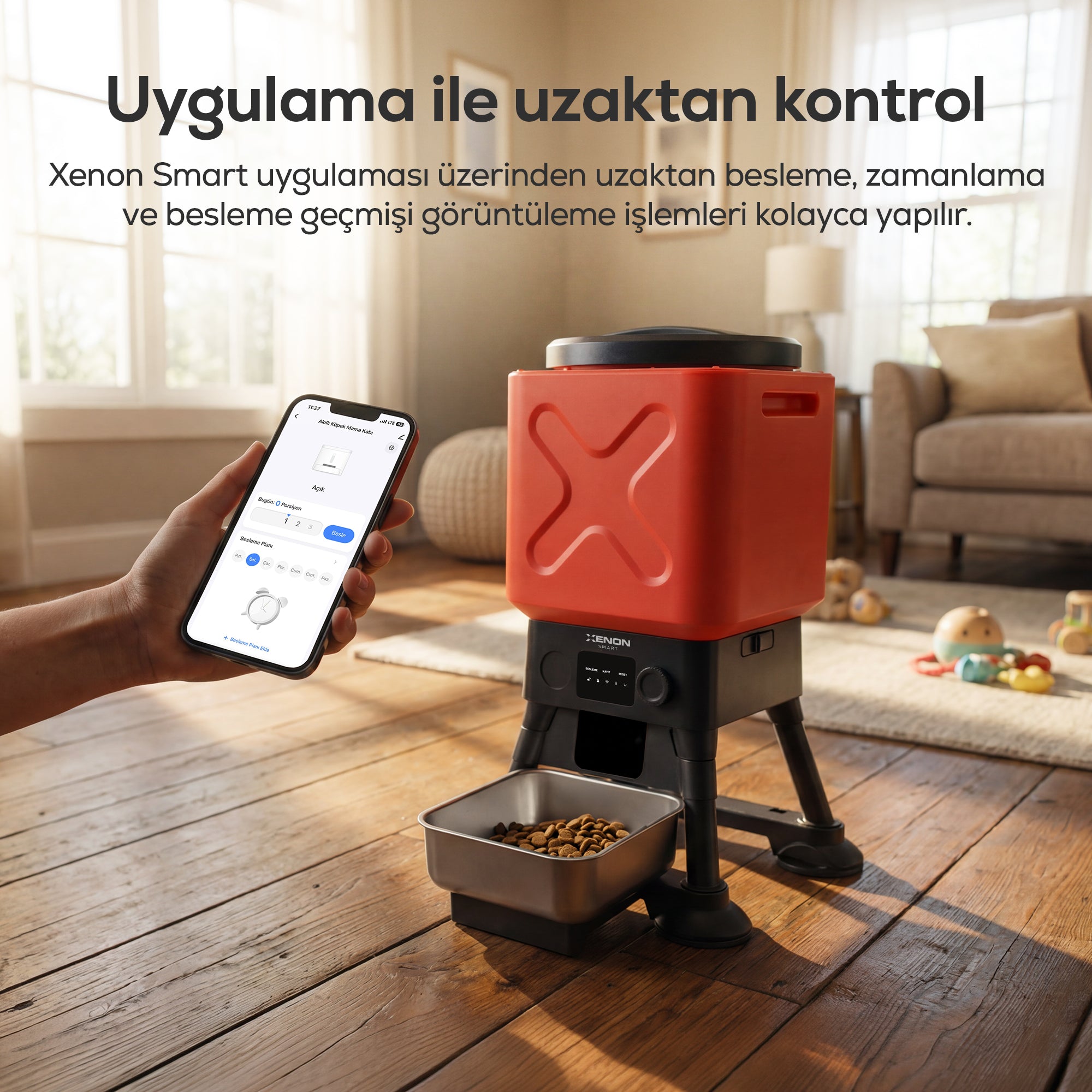 Köpek Mama Kabı | Akıllı, Uygulama Kontrol, 14L, Yükseltilmiş Ortopedik Tasarım, Çelik Kase (X8631)