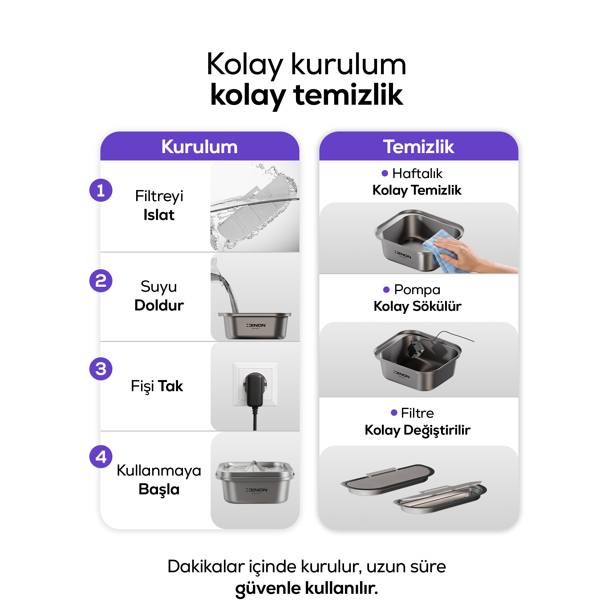 Kedi Su Pınarı | Çelik, Akıllı, 3L, Ultra Sessiz, Mobil Kontrol Destekli, Kedi Çeşmesi (X8651)