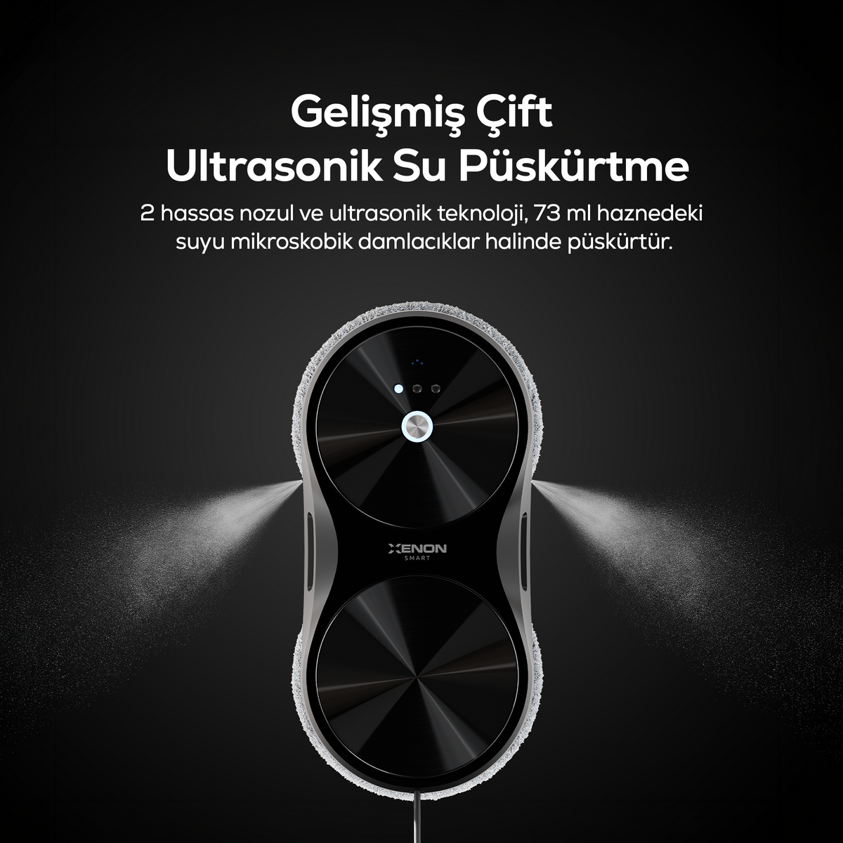 Elo Lite Cam Silme Robotu | Çift Su Püskürtme, 2800 Pa, Mobil Kontrol, Kumandalı (X8680)