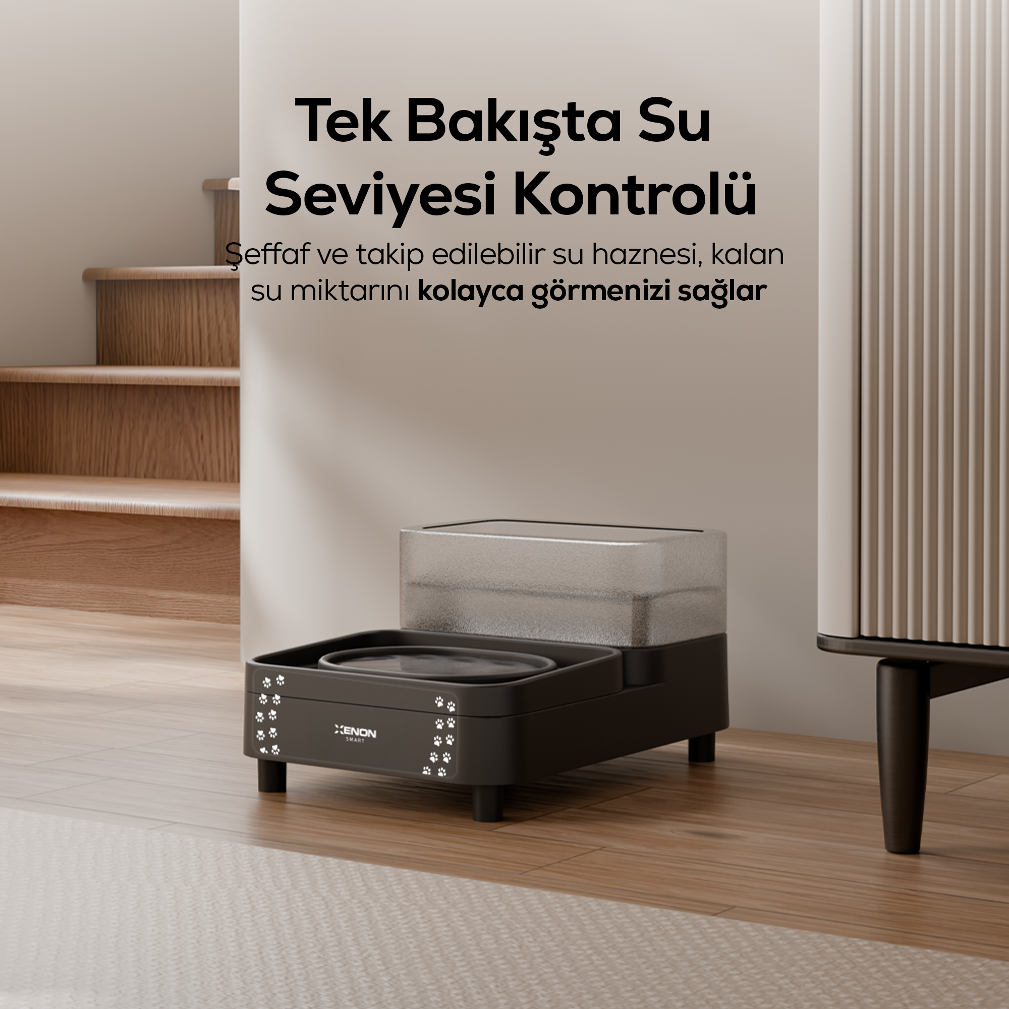 Akıllı Kedi ve Köpek Su Pınarı | 6.5L + 1.5L, WİFİ, Otomatik, Çoklu Filtreli (X8656)