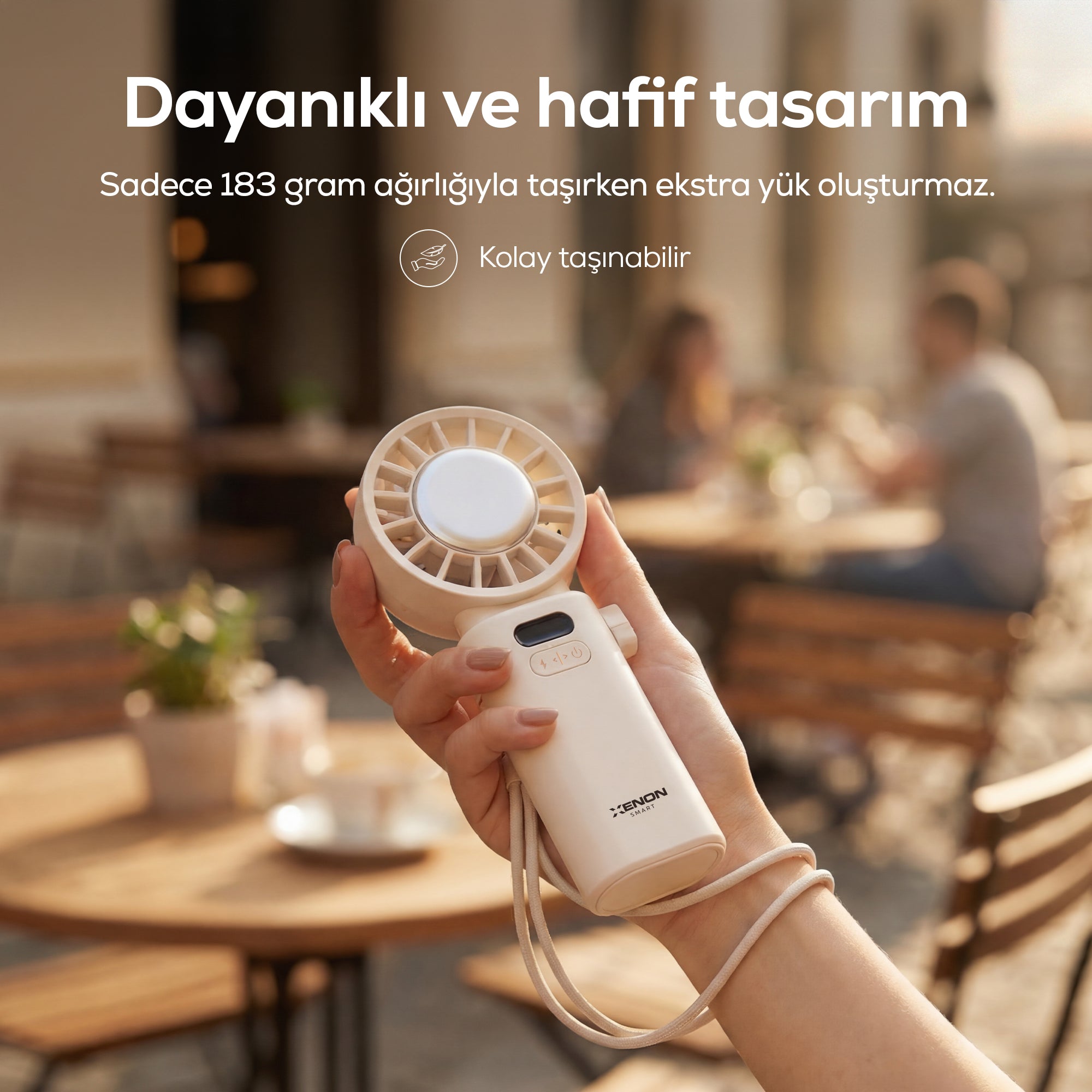 El Vantilatörü | Peltier Soğutma, 100 Kademe, 3600mAh, 8300 RPM, USB-C, Askılı, Pembe (X6111)