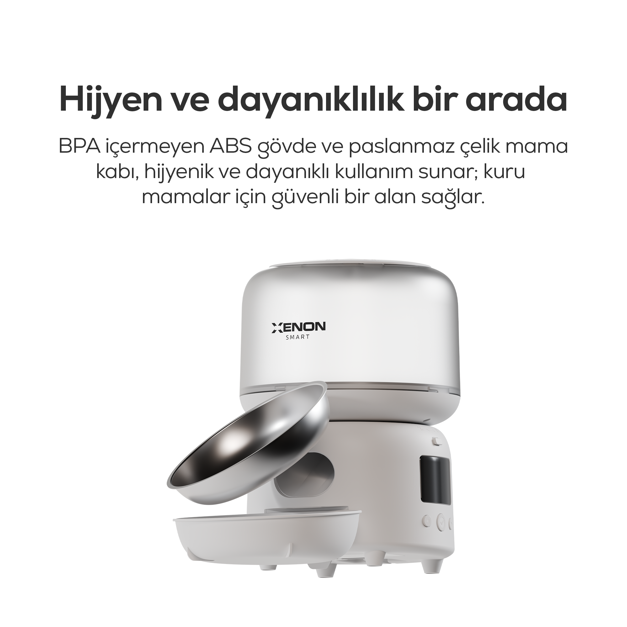 Otomatik Mama Kabı | 3L, Mobil Kontrol, Paslanmaz Çelik Kase, Çift Güç Desteği (X8613)