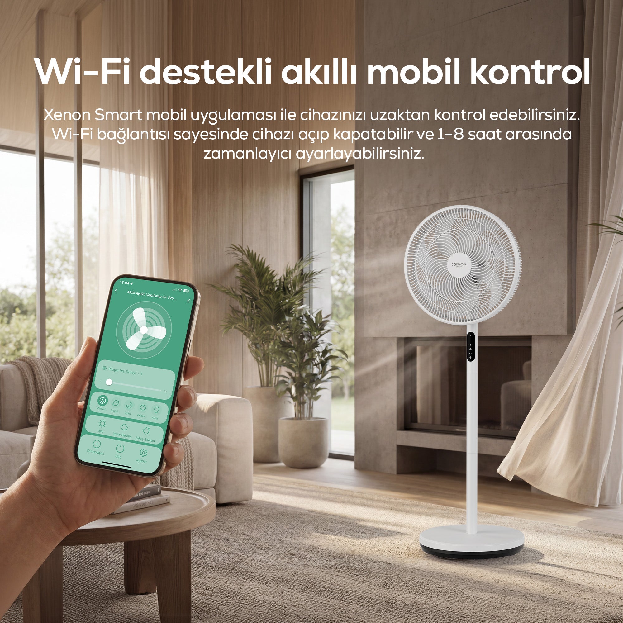 Ayaklı Vantilatör Air Lite | Akıllı, WiFi, 12 Kademe, Kumandalı, Ultra Sessiz (X7431)