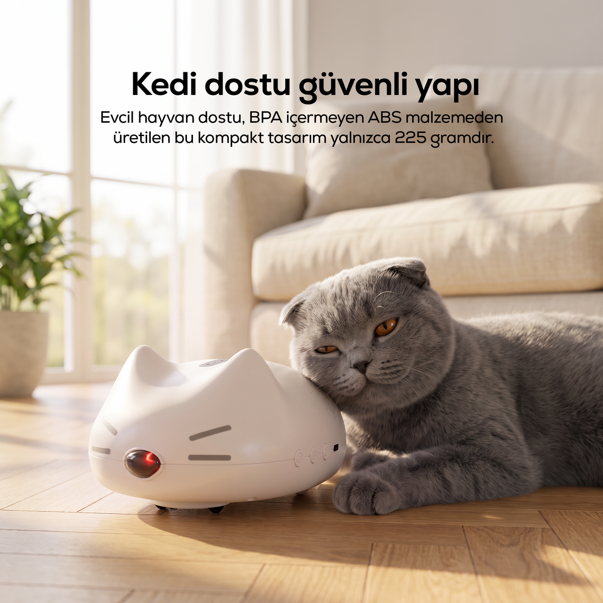 İnteraktif Kedi Oyuncağı | Hareketli Kuyruk, 3 Hız Modu, Şarjlı, Lazerli Kedi Oyuncağı (X8812)