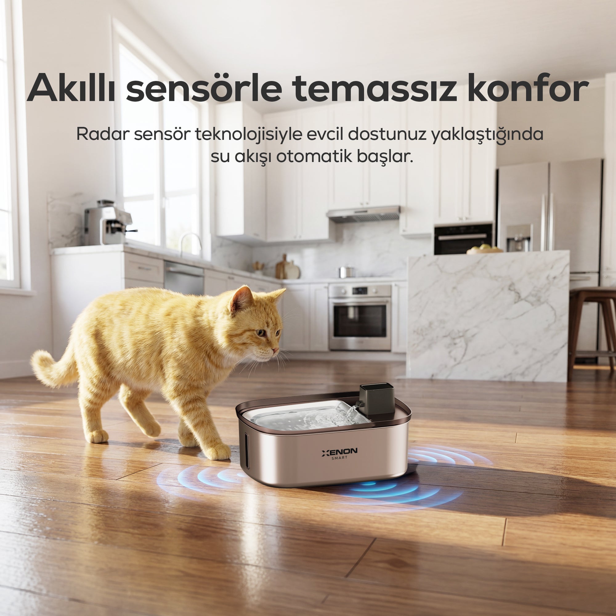 Su Pınarı | Otomatik, 6.5L, Radar Sensörlü, 60 Gün Şarjlı, Çelik İç Yüzey, Tüm Patilere Uygun (X8658)