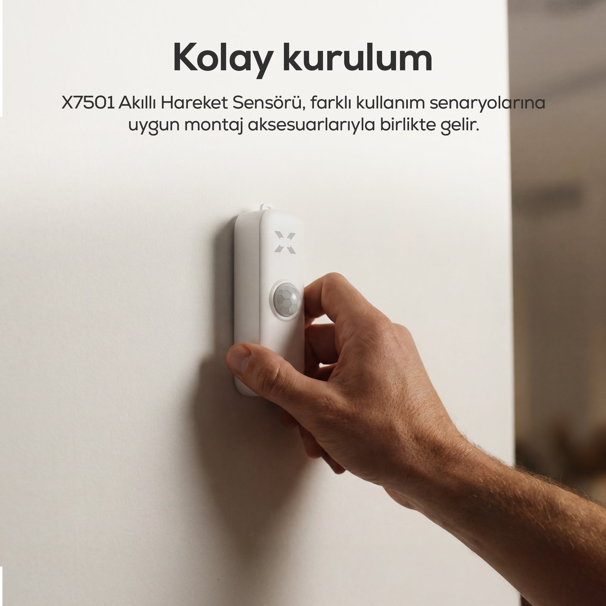 Hareket Sensörü | Akıllı, Wi-Fi, Hub Gerektirmez, Kablosuz PIR, Güvenlik Dedektörü, Anlık Bildirim (X7501)