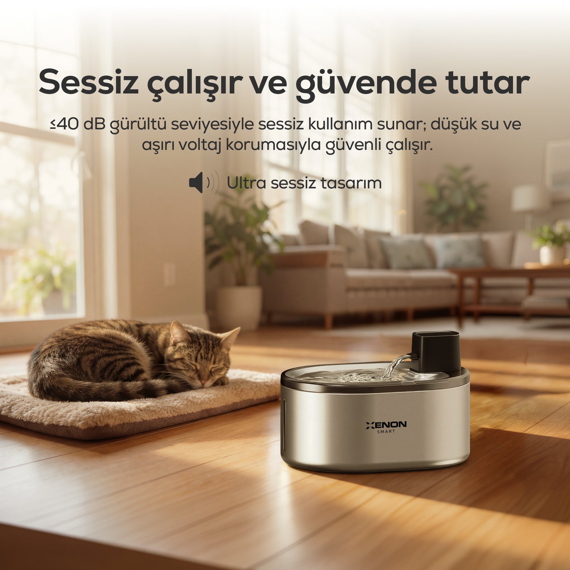 Su Pınarı | Otomatik 4L, Radar Sensörlü, 3 Katmanlı Filtre, 60 Gün Şarjlı, Çelik İç Yüzey (X8657)