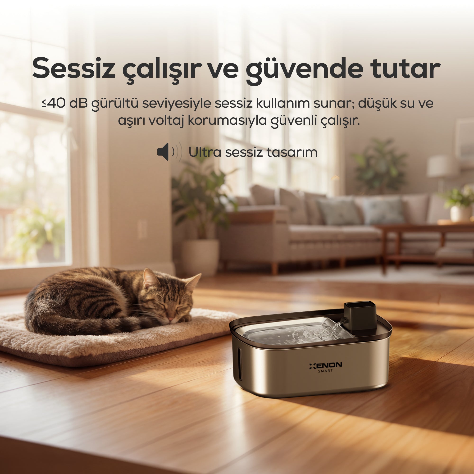 Su Pınarı | Otomatik, 6.5L, Radar Sensörlü, 60 Gün Şarjlı, Çelik İç Yüzey, Tüm Patilere Uygun (X8658)