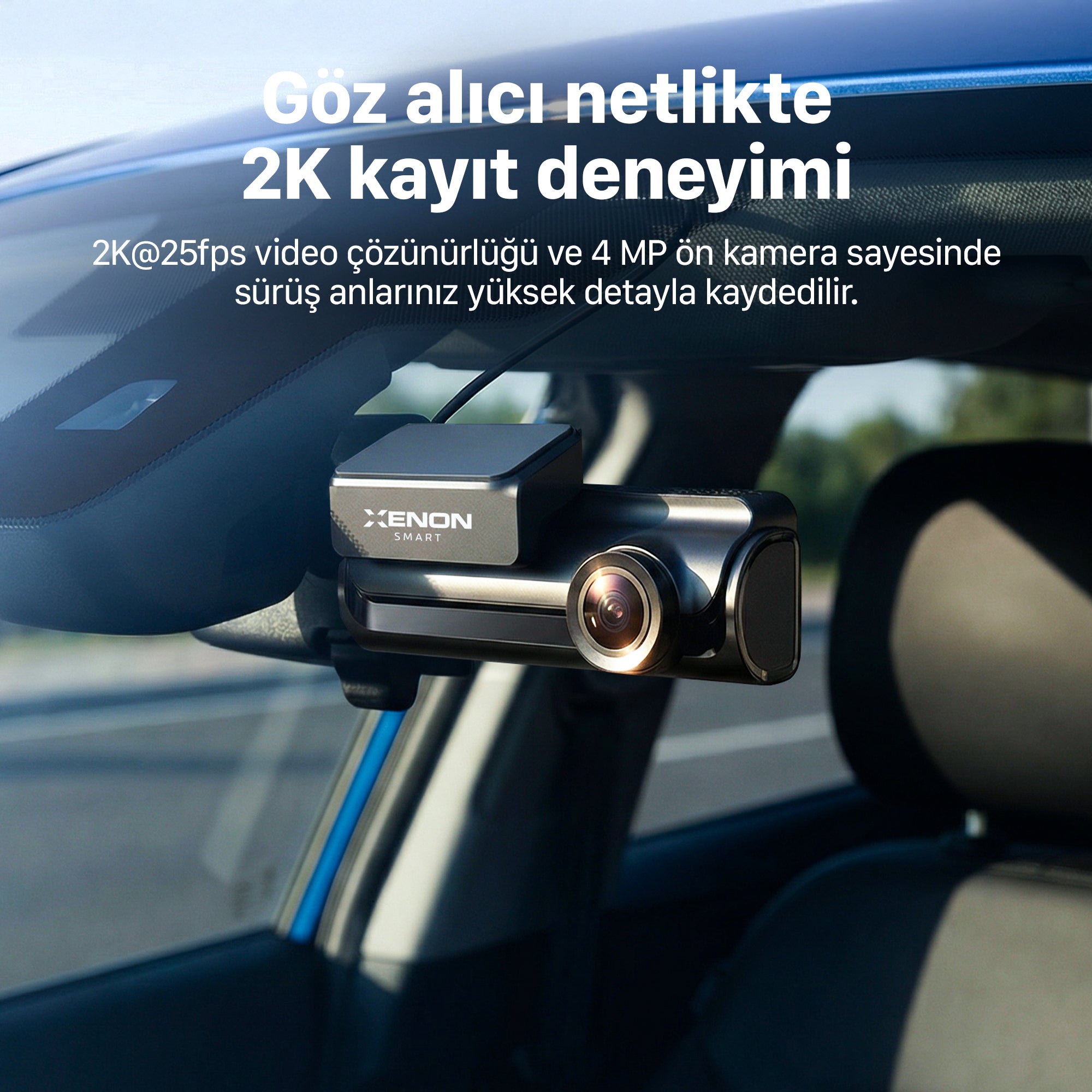 Titan Çift Araç Kamerası 2K | 1080P Arka, GPS, 5.8GHz WiFi, 3.59" IPS Ekran, 512GB SD Destek (X6452)