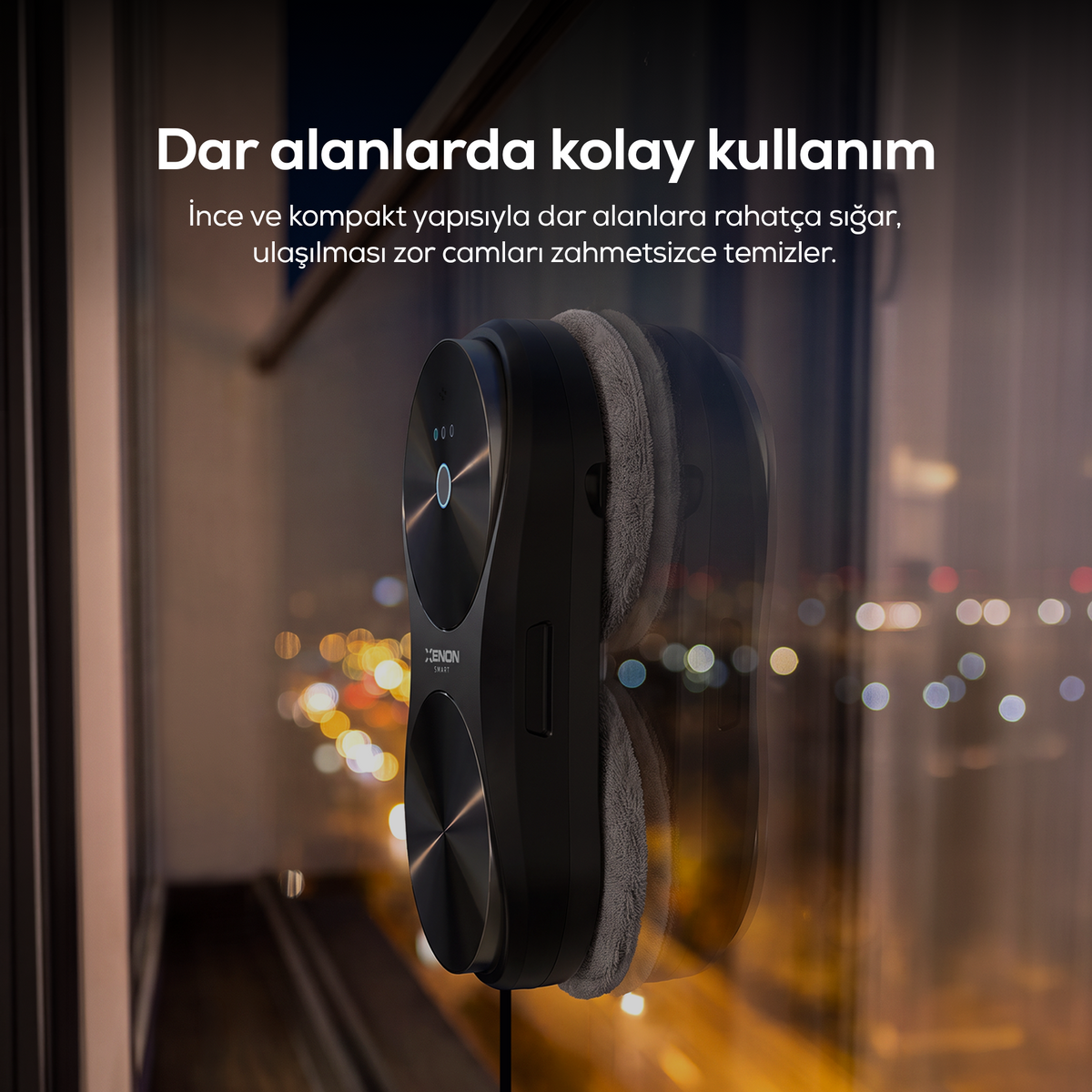 Elo Lite Cam Silme Robotu | Çift Su Püskürtme, 2800 Pa, Mobil Kontrol, Kumandalı (X8680)