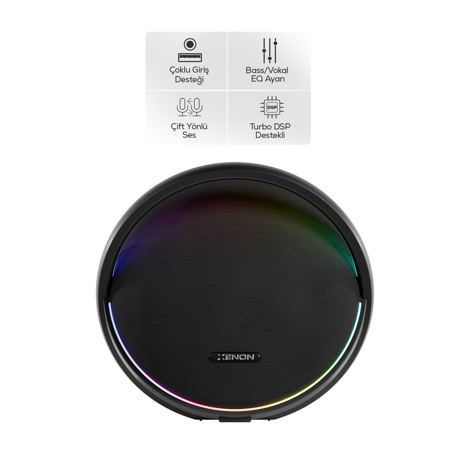Aura Bluetooth Hoparlör | 80W RMS, 12000 mAh, Işıklı, TWS, IPX4 (X6710)