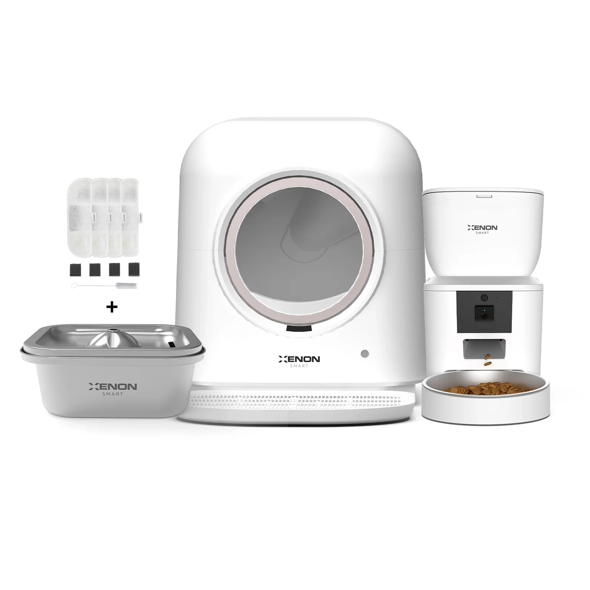 Akıllı Kedi Tuvaleti, Mama Kabı, Çelik Su Pınarı ve Filtre Seti