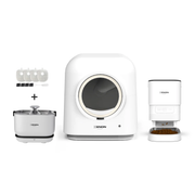 Akıllı Kedi Tuvaleti, Çelik Mama Kabı ve Akıllı Bataryalı Su Pınarı 4'lü Pet Seti