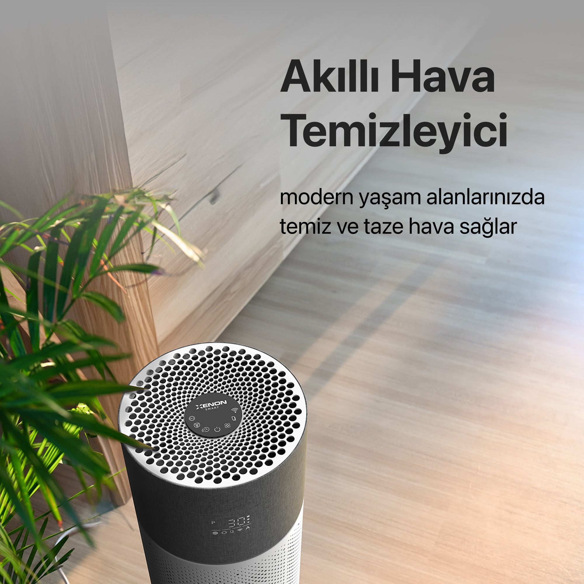 Gri Akıllı Hava Temizleyici | Xenon Smart
