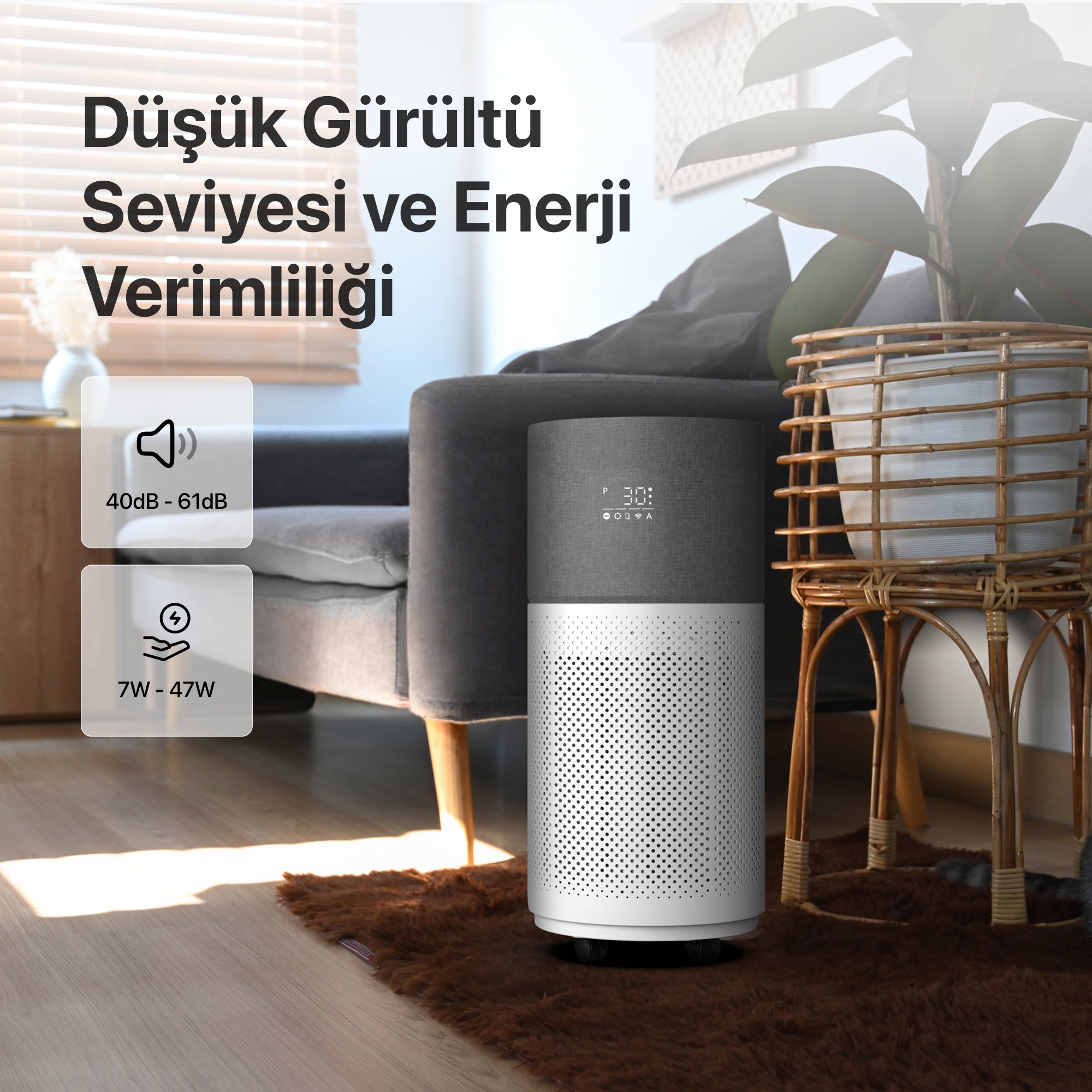 Gri Akıllı Hava Temizleyici | Xenon Smart Gri Akıllı Hava Temizleyici | Xenon Smart