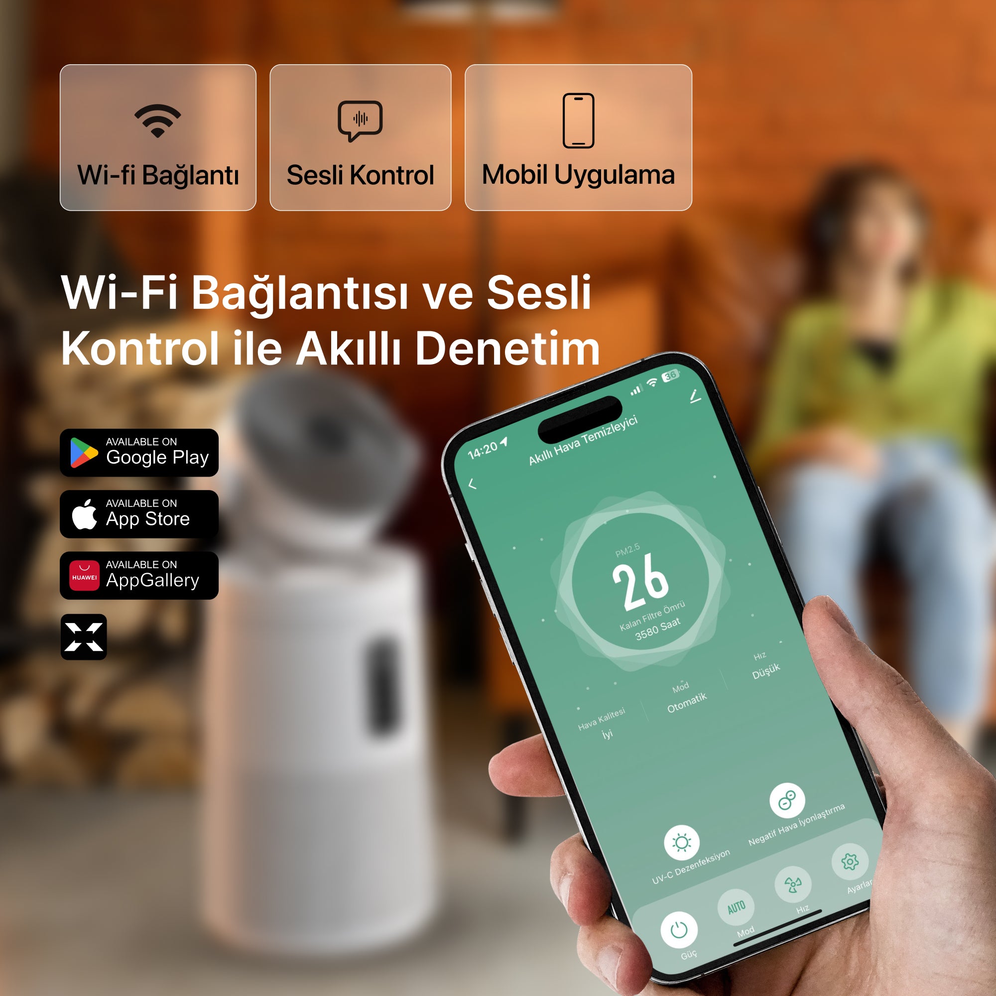 Fanlı Akıllı Hava Temizleyici | Xenon Smart