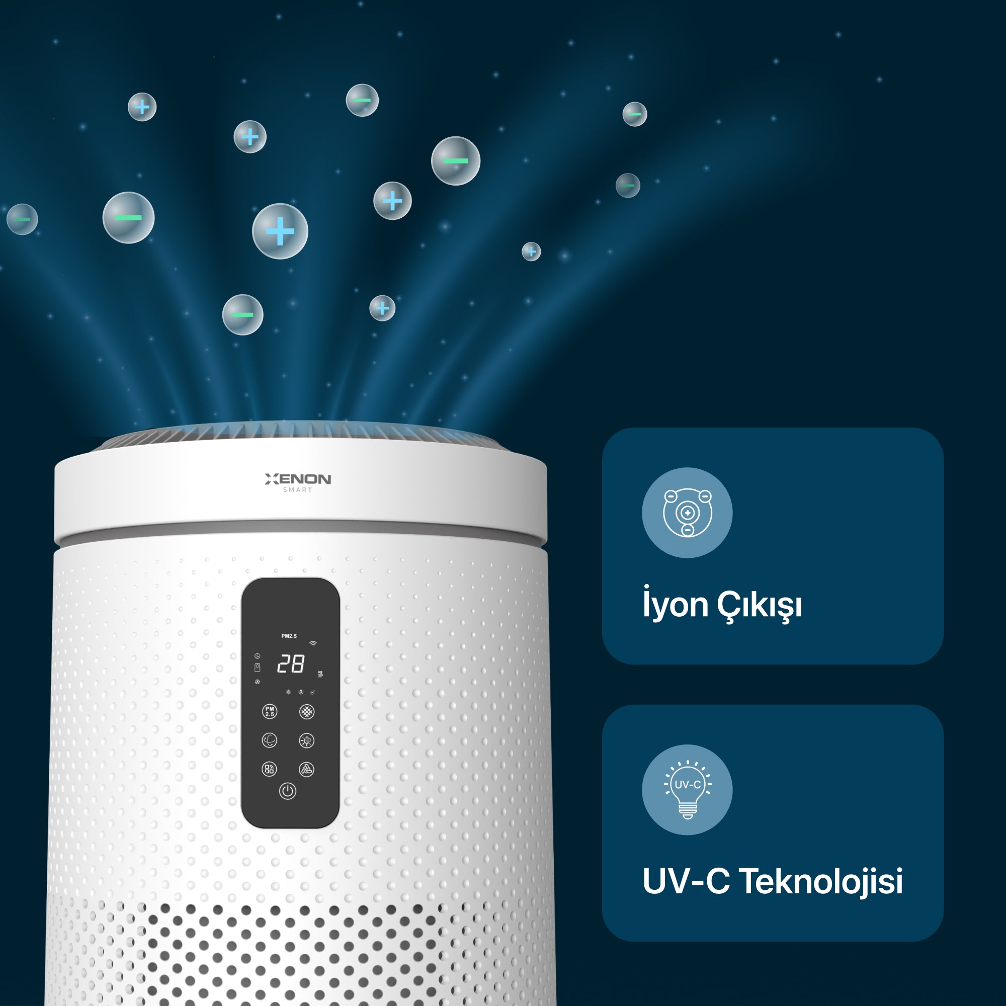 Gece Lambalı Akıllı Hava Temizleyici | Xenon Smart