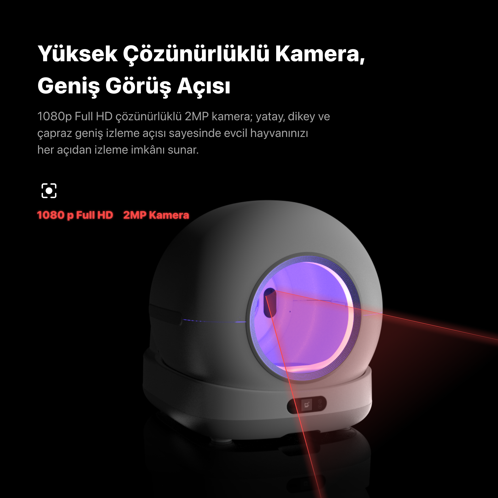 Akıllı Kameralı Kedi Tuvaleti, Mama Kabı ve Otomatik Su Pınarı 4'lü Pet Ürünleri Seti