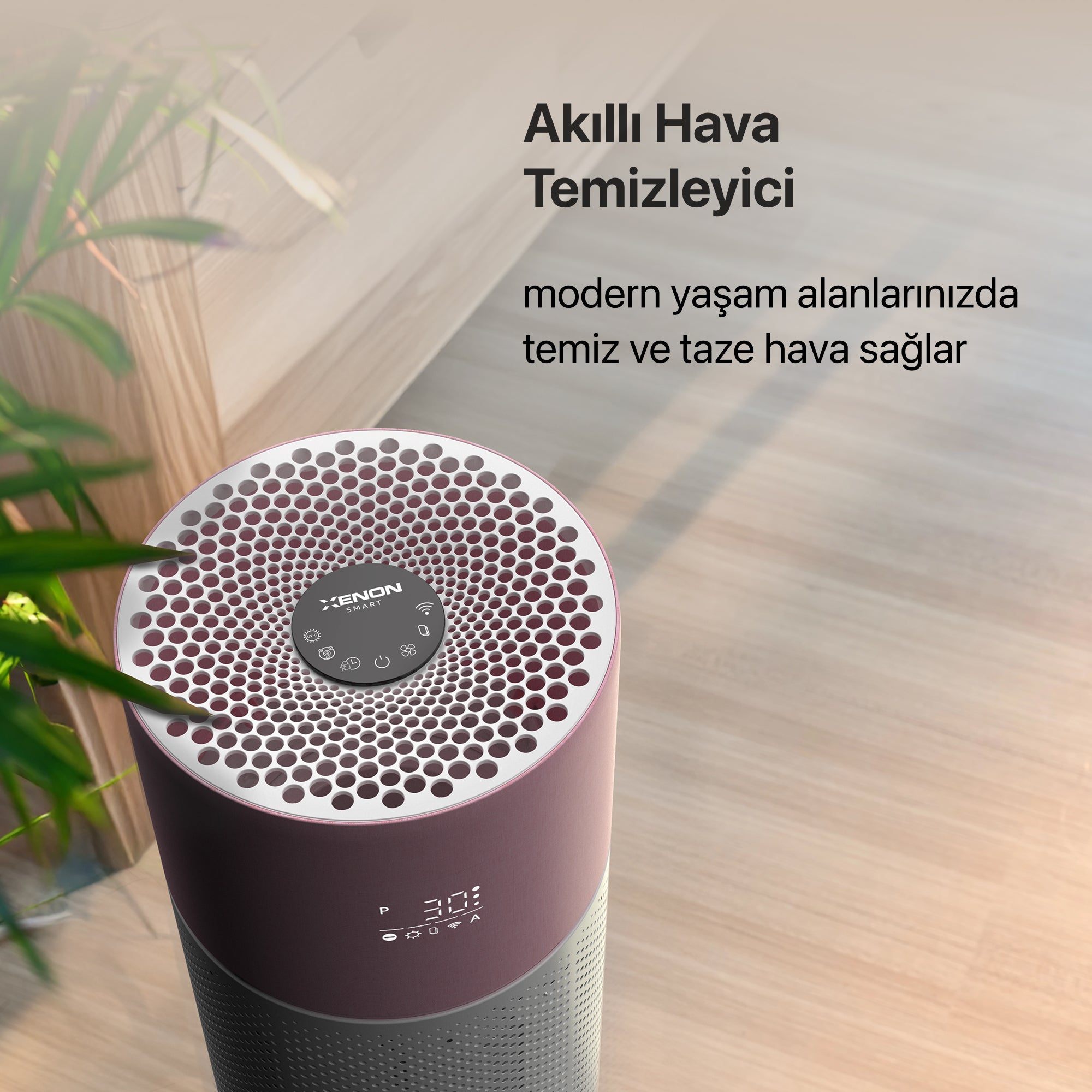 Pembe Akıllı Hava Temizleyici | Xenon Smart