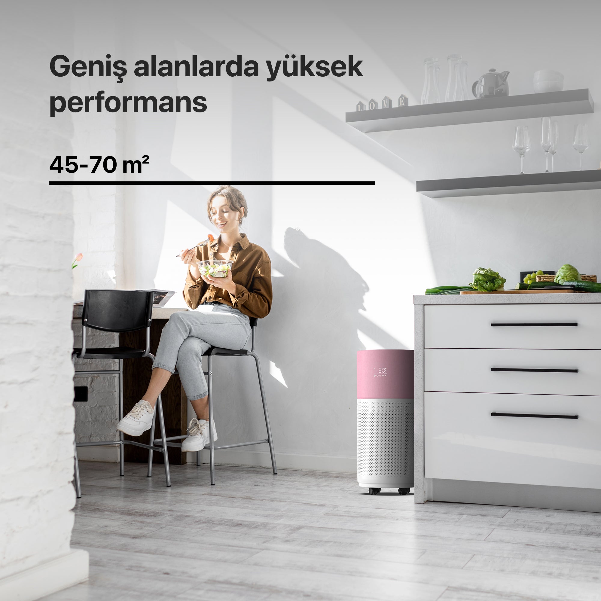 Pembe Akıllı Hava Temizleyici | Xenon Smart