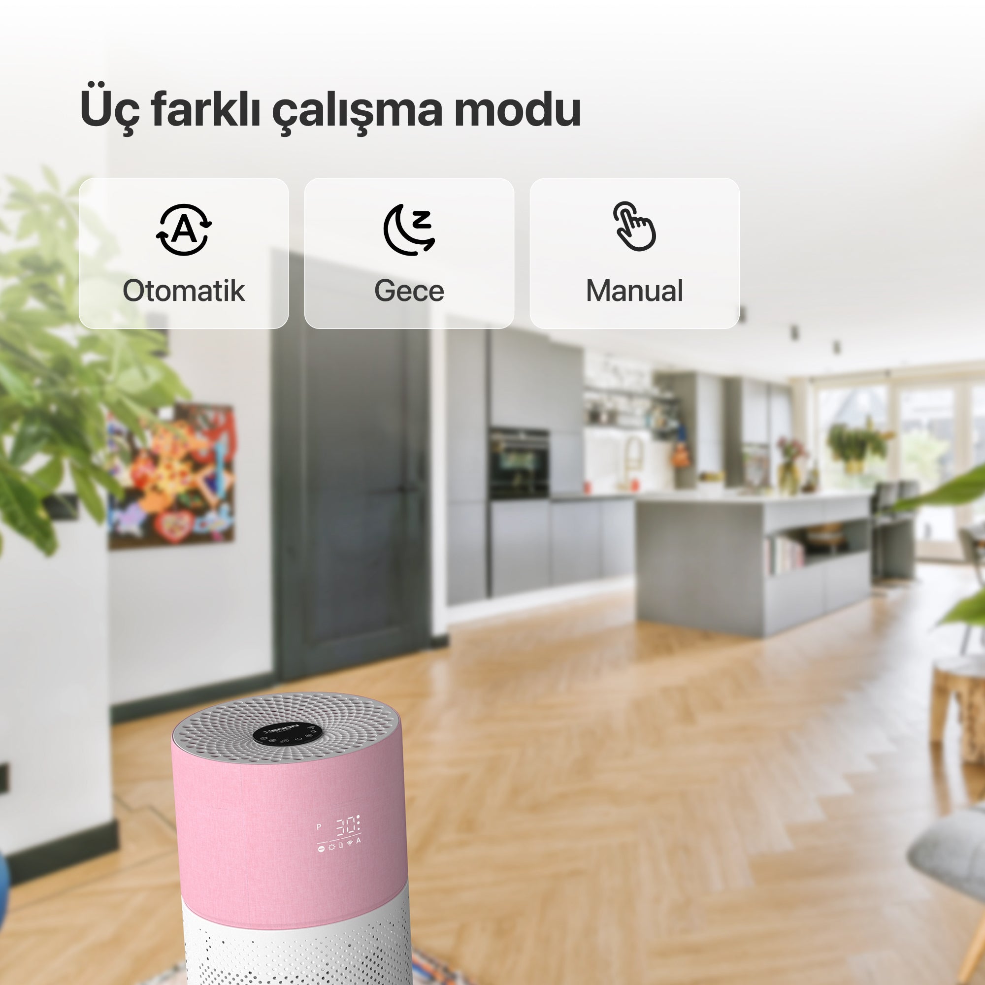 Pembe Akıllı Hava Temizleyici | Xenon Smart