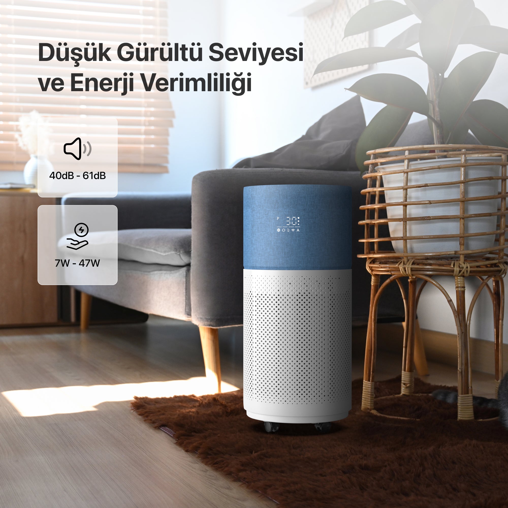 Mavi Akıllı Hava Temizleyici| Xenon Smart