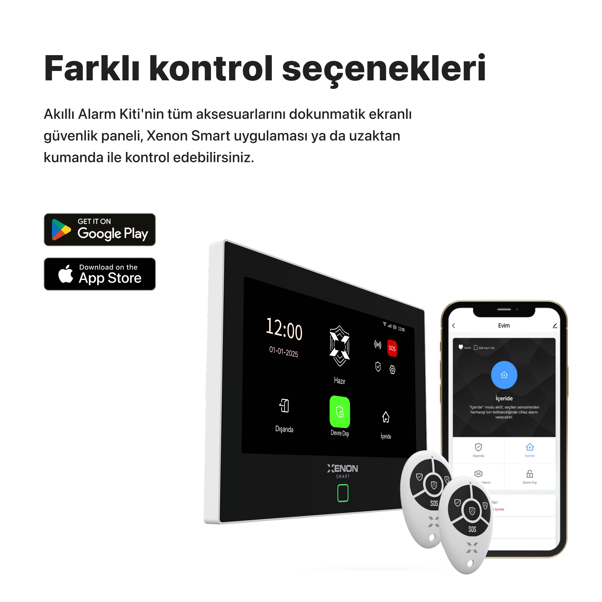 Ev Güvenlik Sistemi | Panel ve Mobil Kontrollü, Hırsız Alarm Kiti, Kablosuz, Sirenli (X7570)