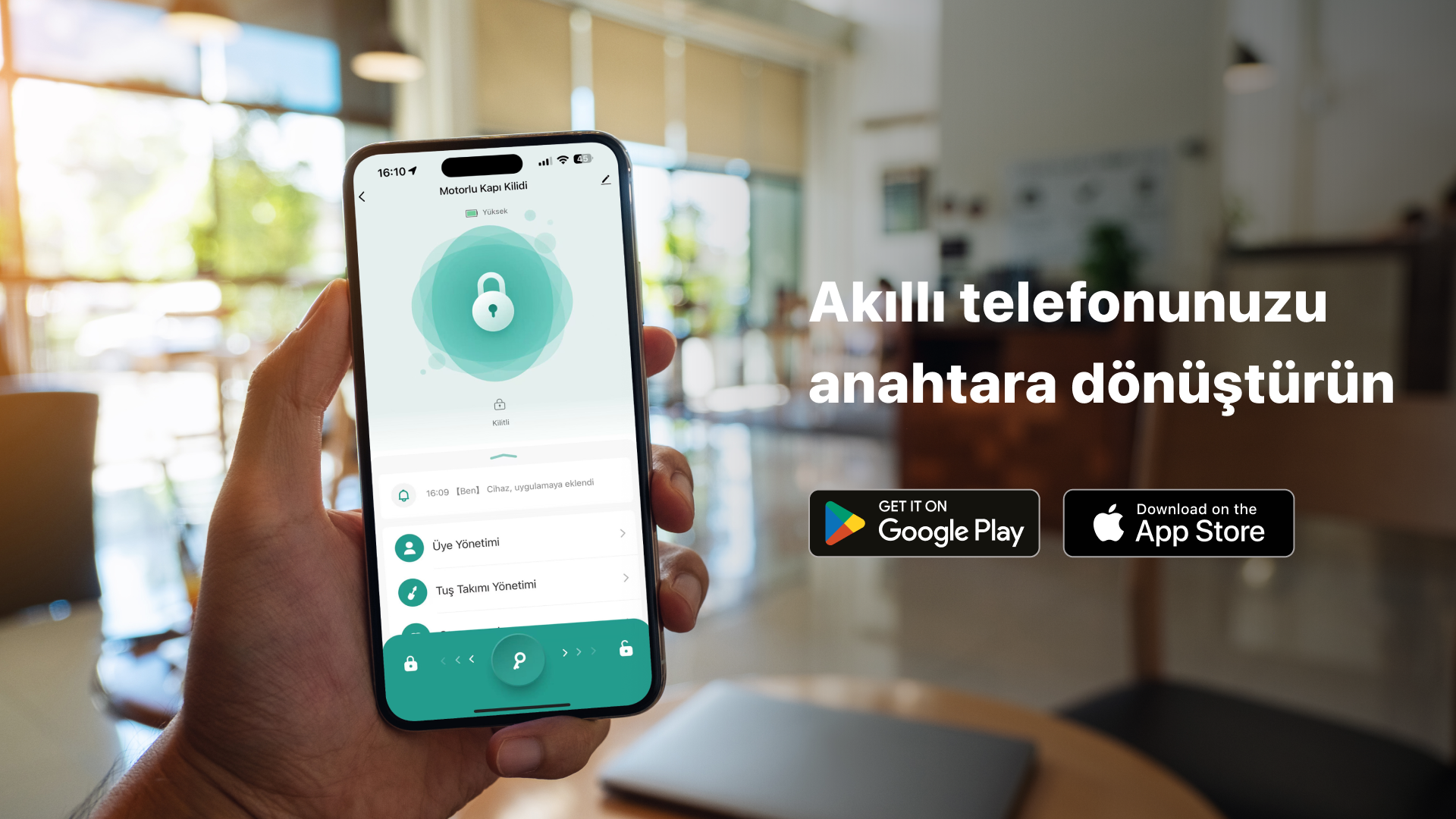 Akıllı Motorlu Kapı Kilidi Parmak İzi Şifre
