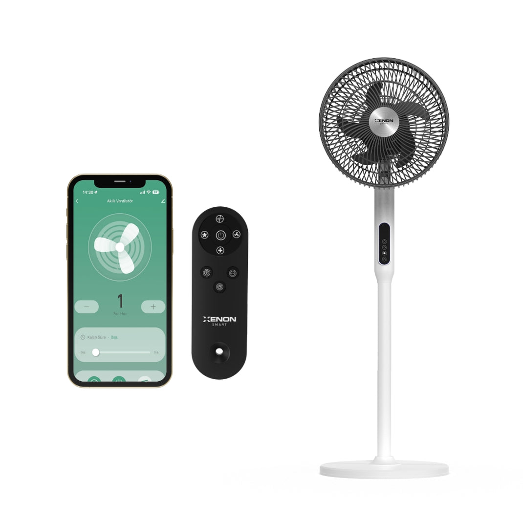 Akıllı Vantilatör | 60W, Mobil Kontrol, Wifi, Kumandalı, 3 Kademeli, Sesli, Ayaklı Vantilatör (X7430)