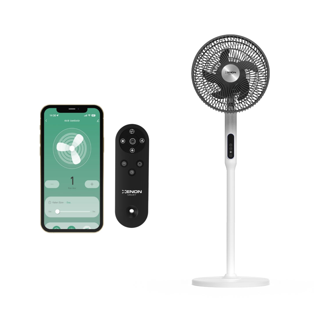 Akıllı Vantilatör | 60W, Mobil Kontrol, Wifi, Kumandalı, 3 Kademeli, Sesli, Ayaklı Vantilatör (X7430)