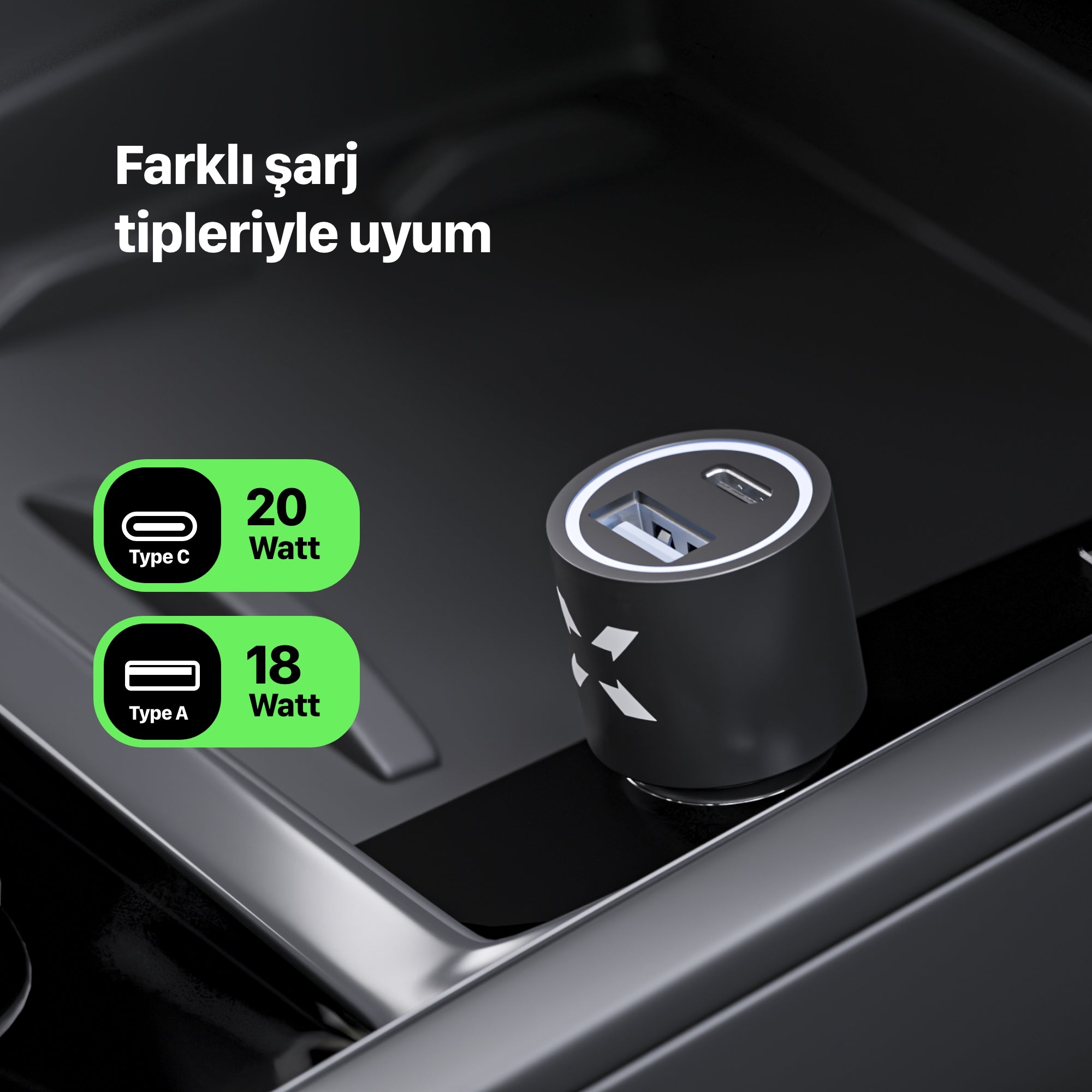 Araç İçi Kablosuz Şarj ve Telefon Tutucu