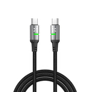 Type C Hızlı Şarj Kablosu | Type-C to Type-C, 60W, 480 Mpbs, 2m, PD, Örgü, Led Göstergeli (X6422)