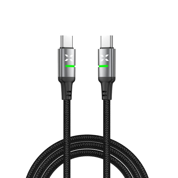 Type C Hızlı Şarj Kablosu | Type-C to Type-C, 60W, 480 Mpbs, 2m, PD, Örgü, Led Göstergeli (X6422)