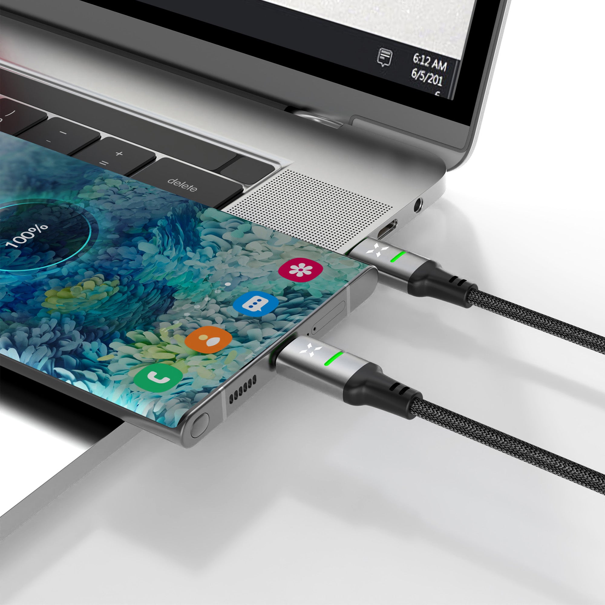 Type C Hızlı Şarj Kablosu | Type-C to Type-C, 60W, 480 Mpbs, 2m, PD, Örgü, Led Göstergeli (X6422)